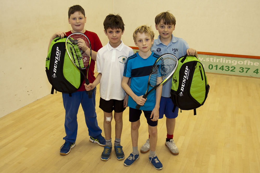 Under 11 finalists, with prizes donated by Dunlop